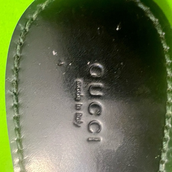 GUCCI Size 40 leather red/green web strap thong flip flop sandals AUTHENTIC! - Picture 8 of 10